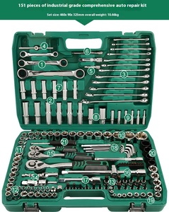 Jeu de douilles métriques combinées 82/151 pièces OEM Everich avec clé à cliquet à dégagement rapide, rallonges et adaptateurs, pour réparation automobile, en coffret rigide - Product Image 6