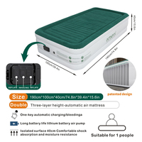 Lit d'air double OUTAFUN avec pompe intégrée, matelas gonflable durable en PVC floqué, écologique, pour chambre à coucher et mobilier de maison