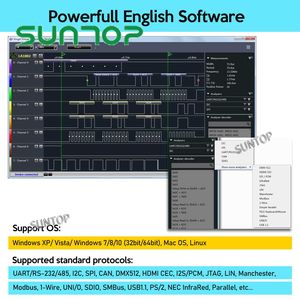 LA1010 USB mantık analizörü 16 giriş kanallı 100MHz İngilizce PC yazılımı el aleti, destek Windows - Product Image 4