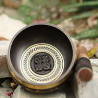 Bol chantant tibétain fait à la main, bol de méditation himalayen pour la guérison sonore, le yoga, le chakra, le reiki, la pleine conscience, la relaxation, la thérapie