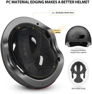 スマート安全ヘルメットビデオ録画付きASTM CPSC EN1078認定OEM CMOSイメージングセンサー1年保証 - Product Image 4