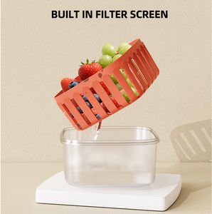 Bencircle B279 Gobelet à salade sain de 1350 ml – Carré, en plastique PP, double couche filtrante pour l'eau - Product Image 6