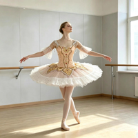 Tutu de ballet professionnel pour adulte avec broderie féerique classique, design pancake, costumes de scène pour filles