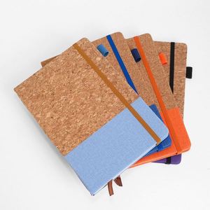 Custom Logo Cross-Border Environmental Protection Soft Wood Grain Stitching Notebook <b>Wheat</b> Straw A5 Notebook <b>Pack</b> Strap - Product Image 1