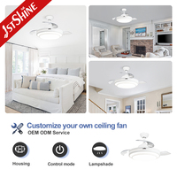 Ventilador de Techo 1stshine Nuevo, Decorativo, Plegable, 6 Velocidades, Motor Silencioso, Modo Verano/Invierno, Control por Voz, Ecológico, con Luz LED