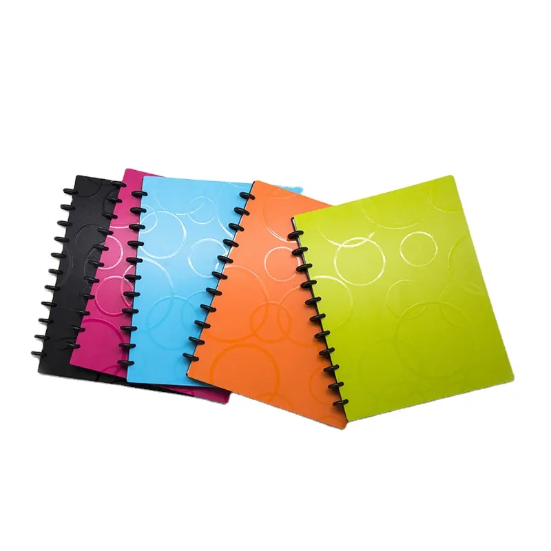 Cuaderno de cubierta de plástico con patrón de burbujas de encuadernación de disco personalizable al por mayor