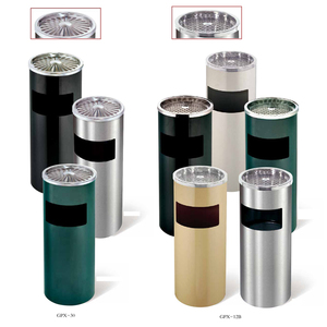 GNF ถังขยะกลมสเตนเลสสตีลพร้อมที่เขี่ยบุหรี่สำหรับล็อบบี้ในร่ม - Product Image 5
