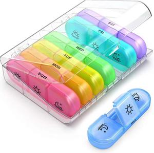 Nhựa xách tay 21 ngăn hàng tuần <span class=keywords><strong>Pill</strong></span> Box Organizer 3 lần một ngày tùy chỉnh 7 ngày du lịch vitamin thuốc <span class=keywords><strong>Pill</strong></span> Box trường hợp - Product Image 2