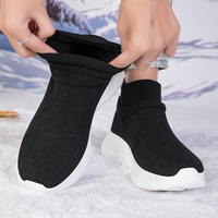 Bottes mi-montantes à enfiler pour femme, à semelle épaisse et plateforme, pour l'hiver/l'automne - Chaussures de marche douces, chaudes, confortables et résistantes aux chocs pour usage quotidien