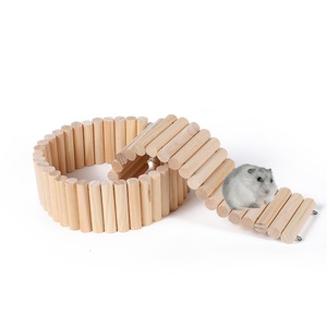 Hamster en bois naturel jouet d'escalade échelle sûre arche pont enclos petit animal Cage accessoires pour Hamsters nains gerbilles - Product Image 1