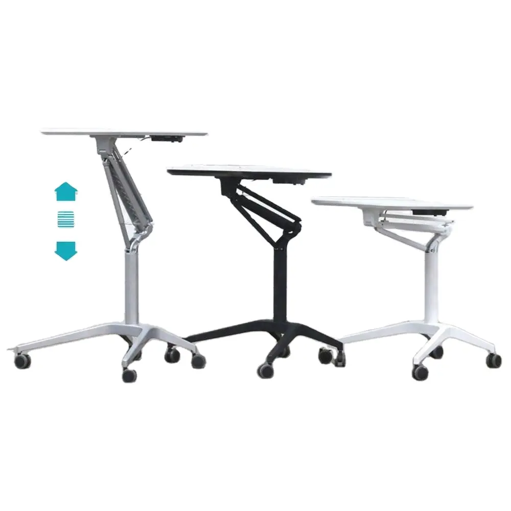 MDF table top pneumatic inexpensive variable height adjustable ergonomic standing desk