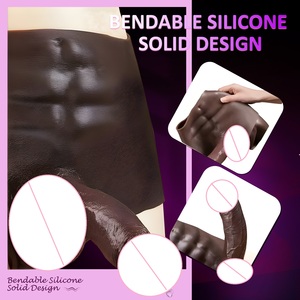 6.3 Inch Realistic Strap on <strong>Dildo</strong> for Women Soft Silicone Black Harness Toy Lesbian Couple Play Wear Phallic Pants - Product Image 3