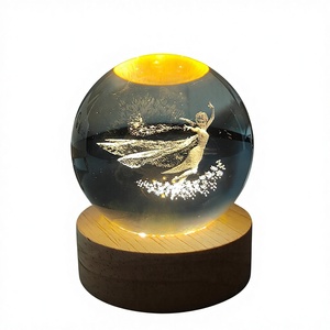 Veilleuse licorne carrousel lumineuse Princesse Elsa avec boule de cristal incrustée, décoration de chevet pour chambre <span class=keywords><strong>à</strong></span> coucher, cadeau de mariage/anniversaire - Product Image 1