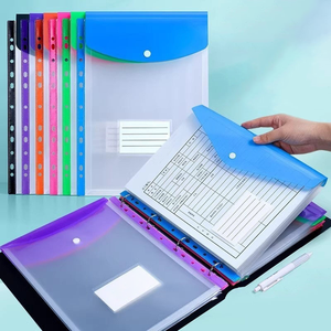 Nhà Máy Cung Cấp Trực Tiếp Trong Suốt A4 11 Vòng Chất Kết Dính Thư Mục Tập Tin Bền PP Snap Nút Tập Tin Túi Cho Tài Liệu Lưu Trữ - Product Image 1