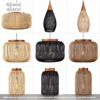 Lámpara Colgante de Mimbre Tejida a Mano, Estilo Japonés Wabi-Sabi, para Hotel, Restaurante, Salón de Té, Tienda de Hot Pot
