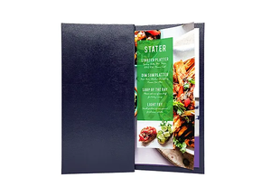 Porte-menu en cuir pour restaurant, format A4, avec reliure à vis, vente en gros - Product Image 3