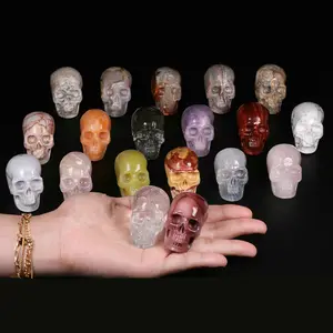 2.0 Inch High Quality Carved Crystal Skulls Natural Stone Gem Healing Crystals Skulls A Variety Of Colors Crystal Skulls