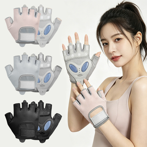 Guantes Deportivos LADYGLOW Personalizados, Transpirables, Ligeros, de Medio Dedo, para Hombre y Mujer, Antideslizantes, Ajustables, para <span class=keywords><strong>Ciclismo</strong></span> y Gimnasio - Product Image 1