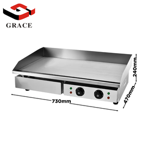 Commercieel Restaurant <span class=keywords><strong>Gas</strong></span> Bakplaten Halve Plaat Grills Roestvrij Staal 700Cm Pannen Vlam Elektrische Vlakke Top Grill - Product Image 4