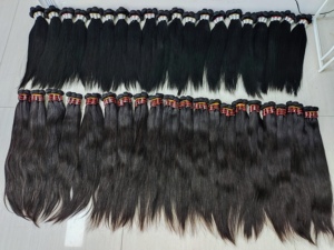 Letsfly Paquetes de Cabello Humano Liso de 28 Pulgadas, Natural y 1B/30 #   Extensiones de Cabello Virgen Brasileño 100% Natural, 20 Piezas, 1 kg, en Stock, Venta al Por Mayor - Product Image 5