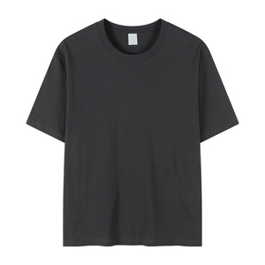 Venta al por mayor 240gsm 100% algodón Unisex Heavy T-shirts camiseta en blanco de gran tamaño para los hombres de longitud larga patrón de letras de tela de punto - Product Image 6