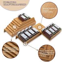 Porte-épices en bambou tiroir organisateur organisateur de stockage 4 niveaux étagère à épices pour 64 pots à épices tiroir de cuisine supports de stockage et étagères
