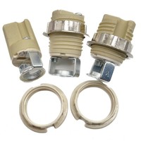 Douille de lampe en céramique G9 2A 250V, support en porcelaine haute température avec fixation métallique pour luminaires de table et de sol