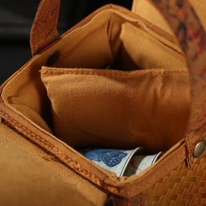 Chinese Handmade Bamboo Woven Tea Storage Bag Rectangle Travel Portable With Protection Feature Guizhou Origin - Product Image 3