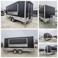 MAICHE Camion de Restauration Mobile Personnalisable à 4 Roues avec Barre de Remorquage pour Gaufres au Chocolat, BBQ, Bonbons et Snacks – Nouveau Modèle d'Extérieur