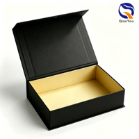 Vente flash - Boîte cadeau élégante en papier rigide laminé mat 3x8 pouces, noire, avec fermeture magnétique et ruban