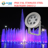 Lumières LED RGB submersibles étanches IP68 pour étangs et piscines, extérieur, dimmables, acier inoxydable 316L