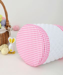 Boutique Pink Girly Plaid Quilted <b>Basket</b> Personalized Embroidered Gingham <b>Easter</b> <b>Egg</b> <b>Hunt</b> Bucket for Kids Festival Gifts - Product Image 4