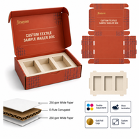 Boîte d'expédition personnalisée pour échantillons textiles, en carton ondulé E, imprimée brillante avec logo en feuille d'or