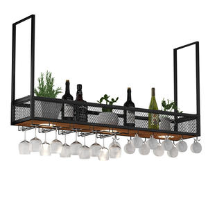Estante de vino de hierro extensible de estilo americano, armario colgante montado en la pared para hotel, restaurante, habitaciones privadas, diseño moderno 20-29 - Product Image 5