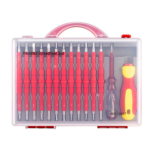 Jeu de tournevis isolants WASH 14 en 1, cruciforme et plat, double embout, résistant à la haute tension, manuel, type stylo électrique, combiné - Product Image 2