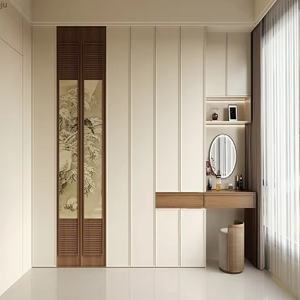 Organizador de armario de dormitorio de diseño moderno, tamaño personalizado, armario arqueado de estilo francés de madera Simple para uso doméstico - Product Image 2