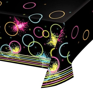 Valentine's Day Neon Glow Stick <b>Tablecloth</b> <b>Rectangle</b> Disposable Plastic Party <b>Tablecloth</b> for Indoor Celebration - Product Image 5
