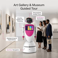 Robot de Bienvenida Profesional para Centros de Servicio Público con Navegación SLAM, Asistente de IA, Nueva Batería de 30000mAh y 12 Horas de Autonomía