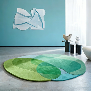 Tapis à usage domestique personnalisable de Style crème <span class=keywords><strong>nordique</strong></span> modèle de chevet créatif Simple ensembles de tapis de forme ovale irrégulière pour la vie - Product Image 1