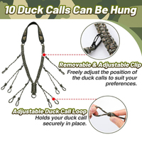 Cordon tactique en plastique à 10 boucles personnalisé en usine pour sifflet de chasse, support de sifflet de chasse d'extérieur, sangle de cou, accessoires de chasse, cadeau