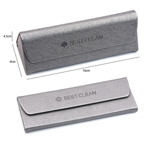 Bestclean Chất lượng cao PU da có thể gập lại kính trường hợp có thể gập lại nổi logotriangle từ đóng cửa kính mắt trường hợp - Product Image 2