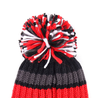 Bonnet d'hiver épais en acrylique de haute qualité avec logo brodé personnalisé BSCI, bonnet tricoté à pompon teint, nœuds à pois, plage