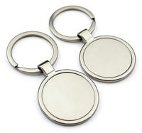 Großhandel Blanko-Schlüsselanhänger in Runder Form mit Individuellem Laser-Logo Metallring zum Bedrucken Runder Metall-Schlüsselanhänger nach Maß