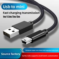 Câble de données Mini-USB en cuivre avec port trapézoïdal et extension de type T pour la charge et le transfert de données des enregistreurs de voiture et des disques durs mobiles