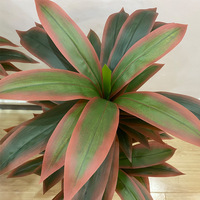 Planta Artificial de Cordyline Fruticosa en Maceta de Plástico, Plantas Artificiales para Exteriores, Decoración de Oficina, Jardín y Hogar