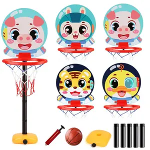 2023 Fun space rack hanging can be raised and lowered indoor household basketball rack ball class punching free sports kids toys