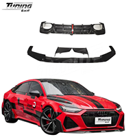 Kit carrosserie en fibre de carbone de style A pour Audi RS7 RS6 C8 2019-IN Upgrade Front Lip Rear Diffuser Front Rear Bumper Corners