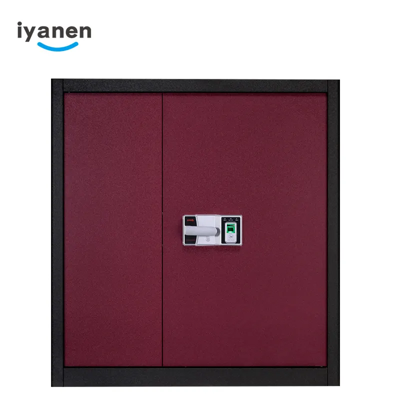 Iyanen สั้น OEM สีแดงสีดำผสมที่มีสีสันปลอดภัยสำนักงานตู้เก็บเป็นความลับกลางแจ้งเหล็กแฟ้มตู้