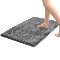 Tapis de bain en chenille antidérapant avec support en PVC, absorbant, lavable en machine, design moderne pour salle de bain, douche, toilettes, entrée, cuisine