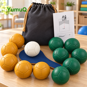 Ensemble de boules de pétanque personnalisées YumuQ avec logo, jeu de bocce d'extérieur, boules de boccia en polyuréthane avec corde de mesure - Product Image 5